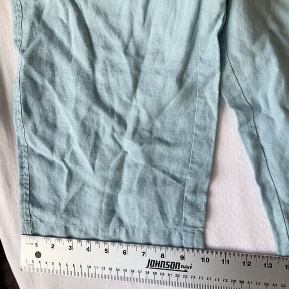 Paraphrase Women Cropped Pants Size 16W Light Blue Linen 24" Inseam - Picture 8 of 11